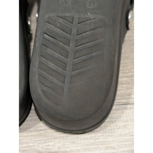 Crocs Black Sanrah Beveled Circle Low Wedge Flip Flop Thong Sandal Shoe Size 11 - Picture 9 of 16